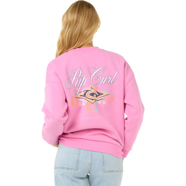 2025 Rip Curl Womens Hibiscus Diamond Heritage Crew 083WFL - Pink